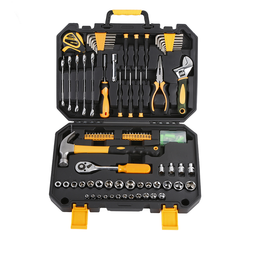 Household Tool Set Complete Portable Carbon Steel Wrenches Hand Pliers OEM Customizable 127 Piece