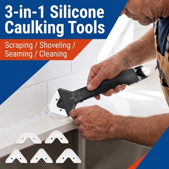 Metal Angle Scraper Adhesive Glass Sealant Removing Residual Adhesive Grout Finishing Tool Kit with Rubber Handle
